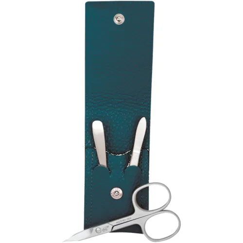 ERBE Inox Druckknopf-Etui Petrol Zestawy do manicure 1 ct