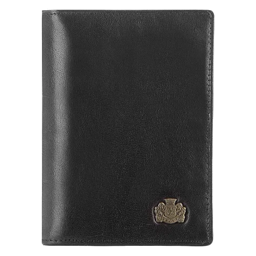Etui na dokumenty skórzane z herbem czarne