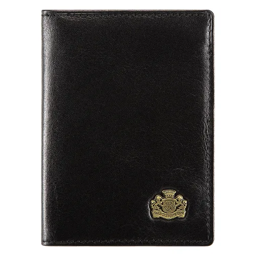 Etui na dokumenty ze skóry z herbem czarne