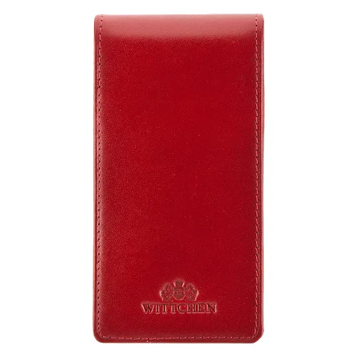 Etui na karty kredytowe skórzane pionowe czerwone