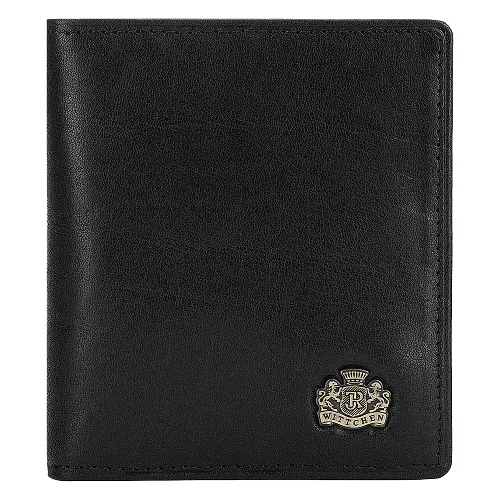 Etui na karty ze skóry z herbem bez zapięcia czarne
