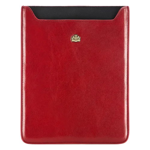 Etui na tablet skórzane z herbem czerwone