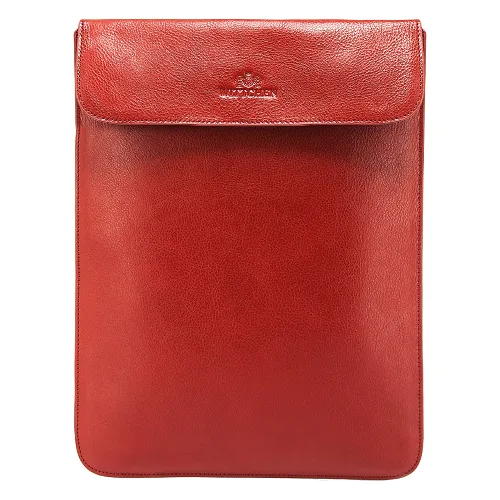 Etui na tablet ze skóry gładkie czerwone