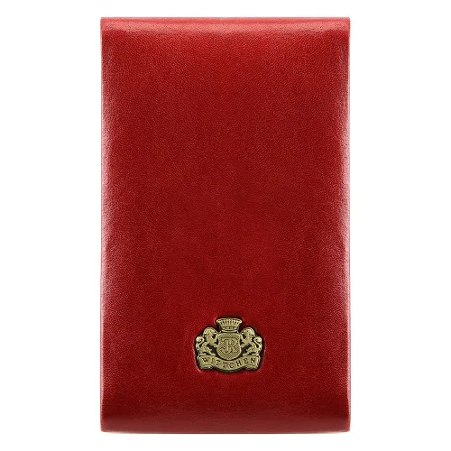 Etui na wizytówki skórzane twarde czerwone