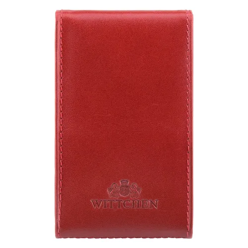 Etui na wizytówki ze skóry twarde czerwone