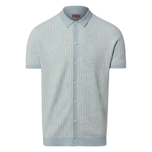 Finshley & Harding London koszulka polo z dzianiny Mężczyźni Bawełna niebieski|biały