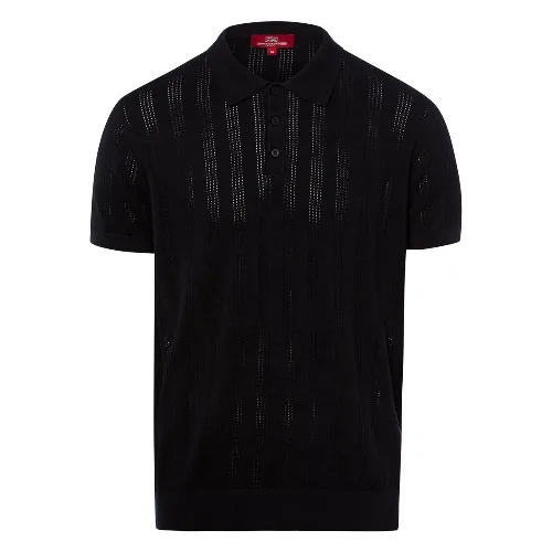 Finshley & Harding London koszulka polo z dzianiny Mężczyźni Bawełna niebieski|czarny, L