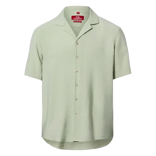 Finshley & Harding London koszulka z krótkim rękawem Mężczyźni Comfort Fit Sztuczne włókno zielony, L