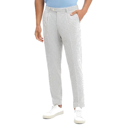 Finshley & Harding London spodnie garniturowe - Hudson Mężczyźni Slim Fit Sztuczne włókno niebieski|biały, 52