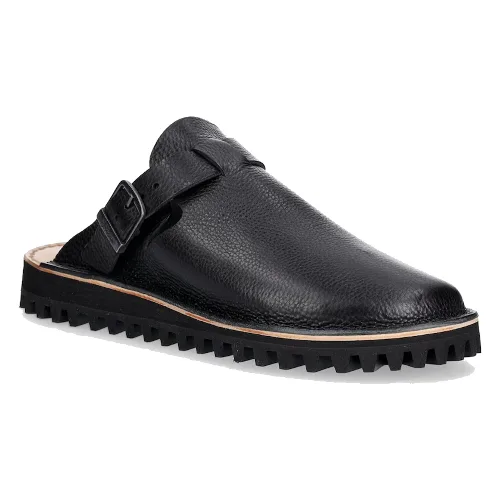 Fracap klapki skórzane Mules Nero