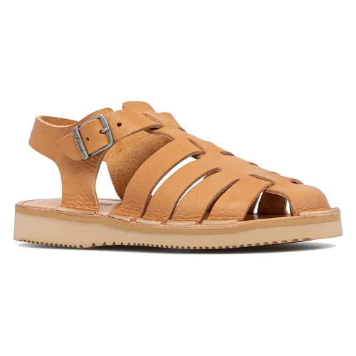 Fracap sandały z zakrytymi palcami skórzane Tan leather