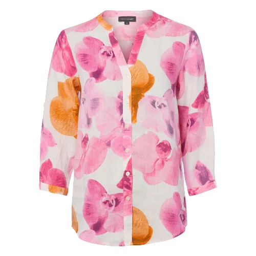 Franco Callegari bluzka lniana Kobiety len wyrazisty róż, 46