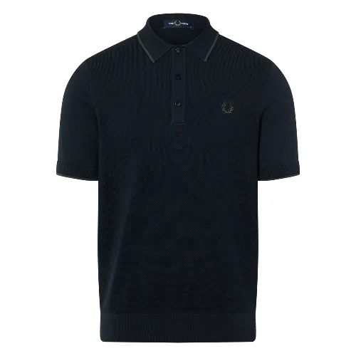Fred Perry koszula z dzianiny Mężczyźni Bawełna niebieski