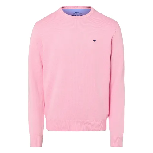 Fynch-Hatton sweter z dzianiny Mężczyźni Bawełna różowy, L