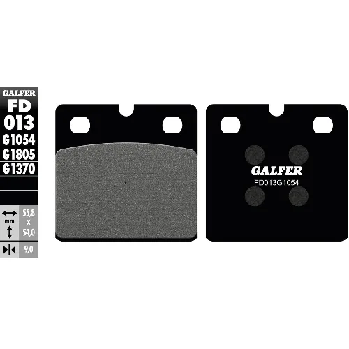 GALFER FD013 klocki hamulcowe organiczne zestaw 55,8×54,0×9,0 mm