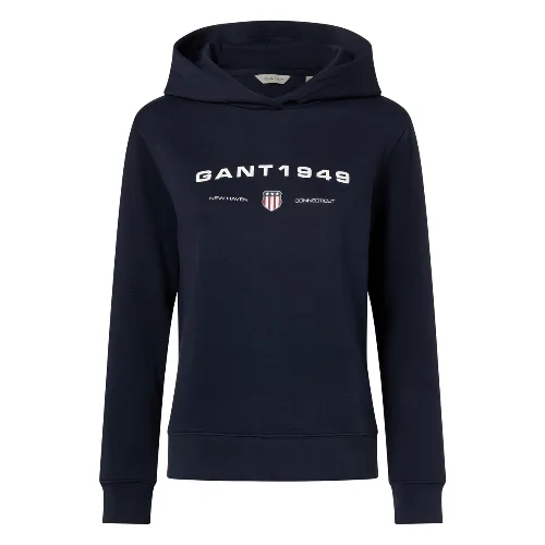 Gant bluza z kapturem Kobiety Bawełna niebieski|biały