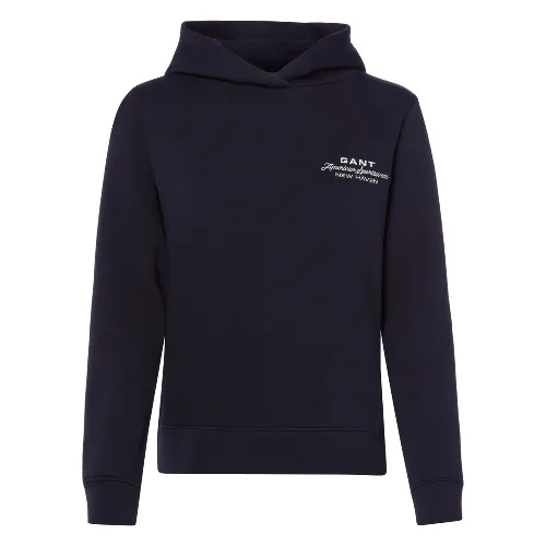 Gant bluza z kapturem Kobiety niebieski