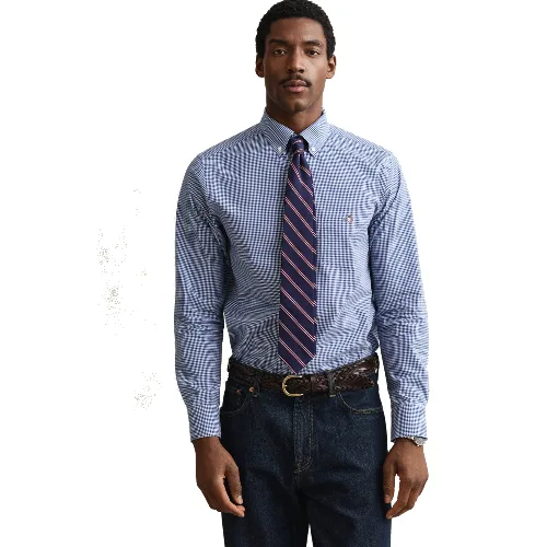 Gant koszula casual Mężczyźni Regular Fit Bawełna niebieski, L