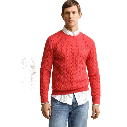 Gant Sweter Mężczyźni Bawełna czerwony, XXL