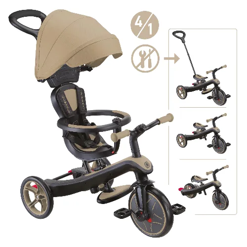 Globber Trike 4 in 1 in Bruin