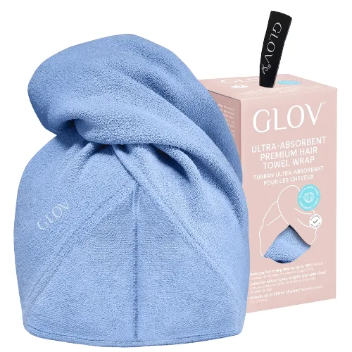 GLOV GLOV Hair Wrap Turban Blue Szlafroki i ręczniki 1 ct