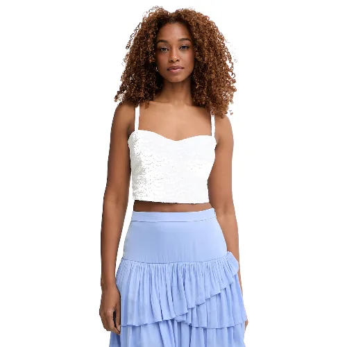 Guess crop top damski bawełniany SHARON