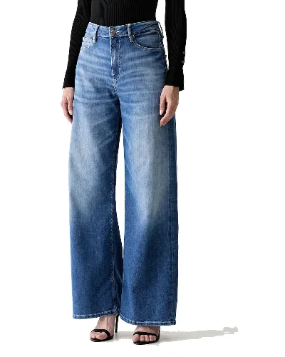 Guess jeansy wide leg damskie BELLFLOWER