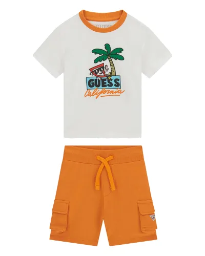 Guess Komplet t-shirt i spodenki N6GG02 K8HM4 Kolorowy Regular Fit