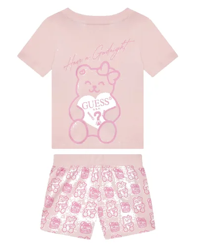 Guess Piżama H1BT07 K8HM0 Różowy Regular Fit