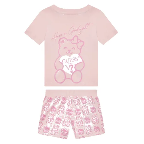 Guess Piżama H1BT07 K8HM0 Różowy Regular Fit