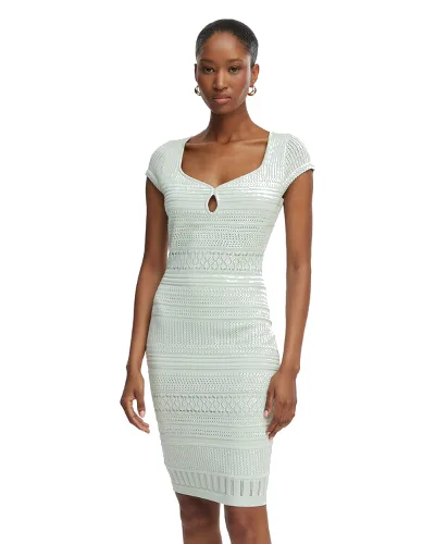 Guess Sukienka dzianinowa W6GK21 Z0603 Zielony jasny Regular Fit