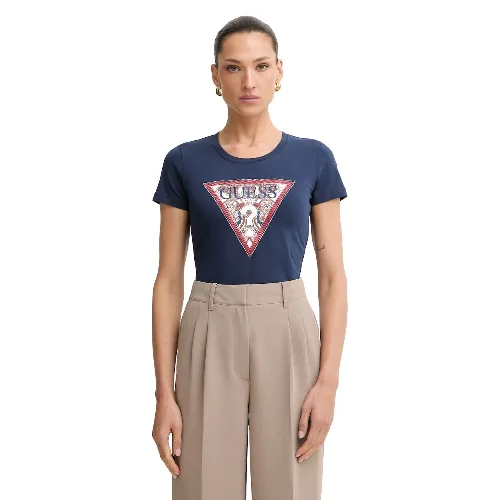 Guess T-shirt damski bawełniany z elastanem PAISLEY