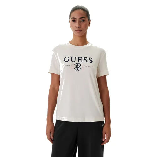 Guess T-Shirt V6RI13 KD772 Écru Regular Fit