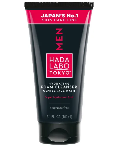 Hada Labo Tokyo Men krem-pianka oczyszczająca do mycia twarzy dla mężczyzn z kwasem hialuronowym, Super Hyaluronic Acid™ i Advanced HA 150 ml