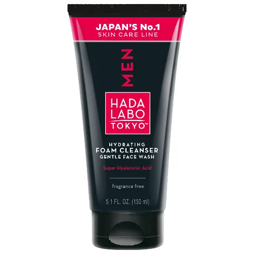Hada Labo Tokyo Men krem-pianka oczyszczająca do mycia twarzy dla mężczyzn z kwasem hialuronowym, Super Hyaluronic Acid™ i Advanced HA 150 ml