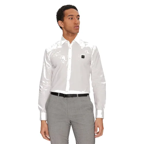 HUGO Koszula Ermo 50505315 Biały Slim Fit