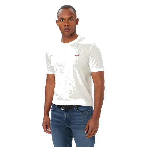 HUGO T-Shirt Dero222 50466158 Kremowy Regular Fit