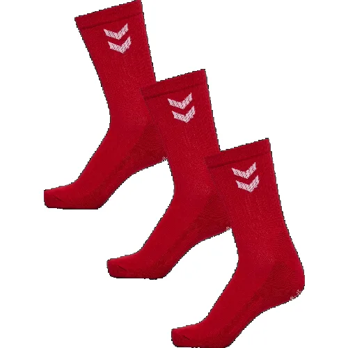 hummel FUNDAMENTAL SMU 3-PACK SOCK - niskie skarpetki TANGO RED