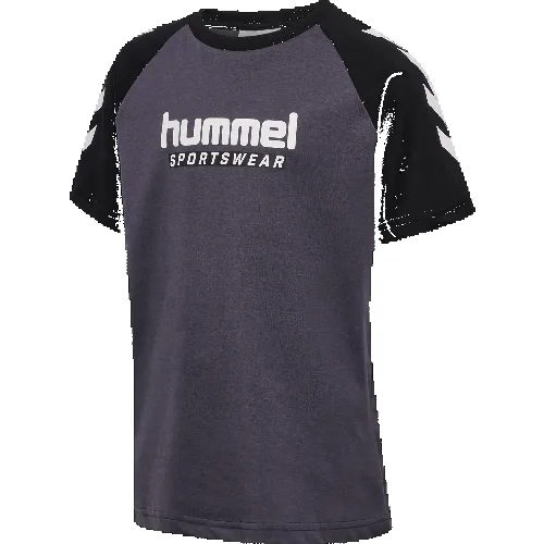 hummel hmlJR LOGO T-SHIRT S/S z bawełny organicznej - BLACK/EBONY