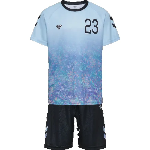 hummel hmlSHIMMER SET komplet szorty i koszulka ze shimmer - SKYWAY/BLACK