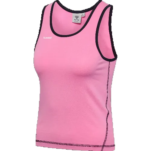 hummel Top bez rękawów z bawełny organicznej - prosty krój - BEGONIA PINK