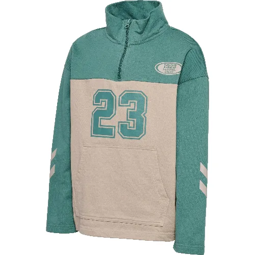 hummel Zip Jacket Bluza z półzamkiem z bawełny organicznej dla dzieci - BLUE