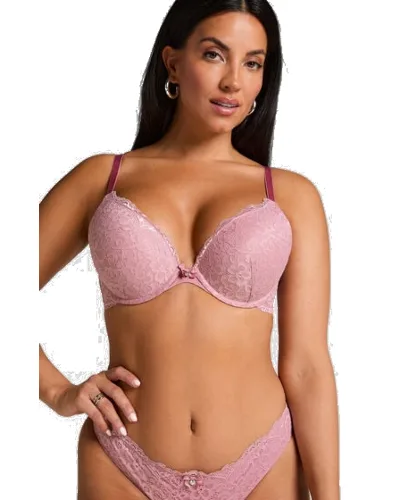 Hunkemöller Wyściełany biustonosz push-up z fiszbinami Marine Różowy