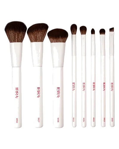 Ibra Brush Set White Zestaw 8 Pędzli do Makijażu