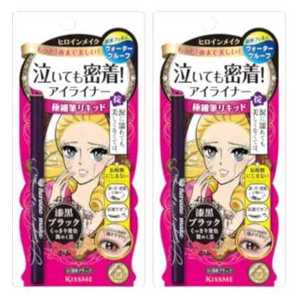 ISEHAN - Kiss Me Heroine Make Smooth Liquid Eyeliner - #01 Black (2szt.) Set