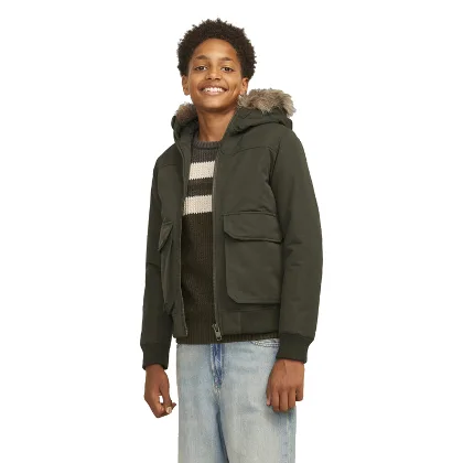 Jack & Jones Junior Kurtka zimowa 12258512 Zielony Regular Fit