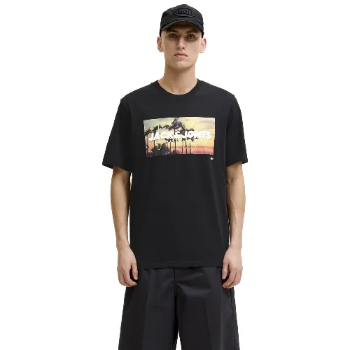 Jack & Jones Koszulka - JJIndiana Mężczyźni Bawełna (100%) czarny