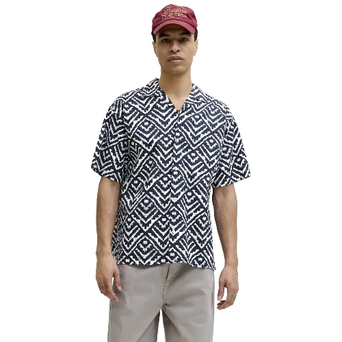 Jack & Jones koszulka z krótkim rękawem - JJMilo Mężczyźni Regular Fit Bawełna niebieski