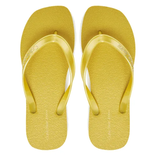 Japonki Calvin Klein Jeans Thong+ Tpu Metallic YW0YW01720 Żółty
