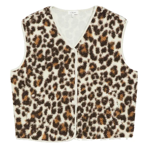 Kamizelka teddy Relaxed Fit ze wzorem w panterkę